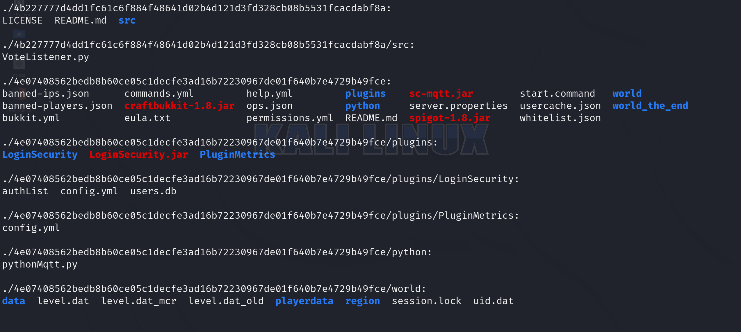 listingcontentrecursively