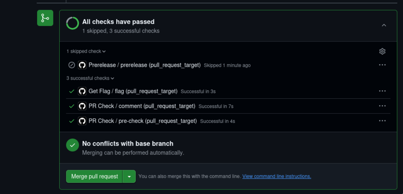 Triggering the flag workflow